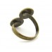 Ring für Cabochons, doppelt, antik bronzef., 12mm